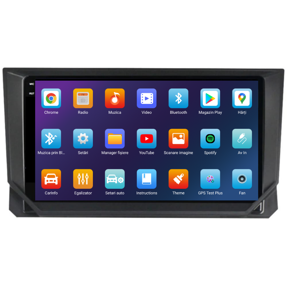 Navigatie Seat Ibiza 5 (2017-2022), Ecran 9 inch, Carplay / Android auto, Youtube, Waze