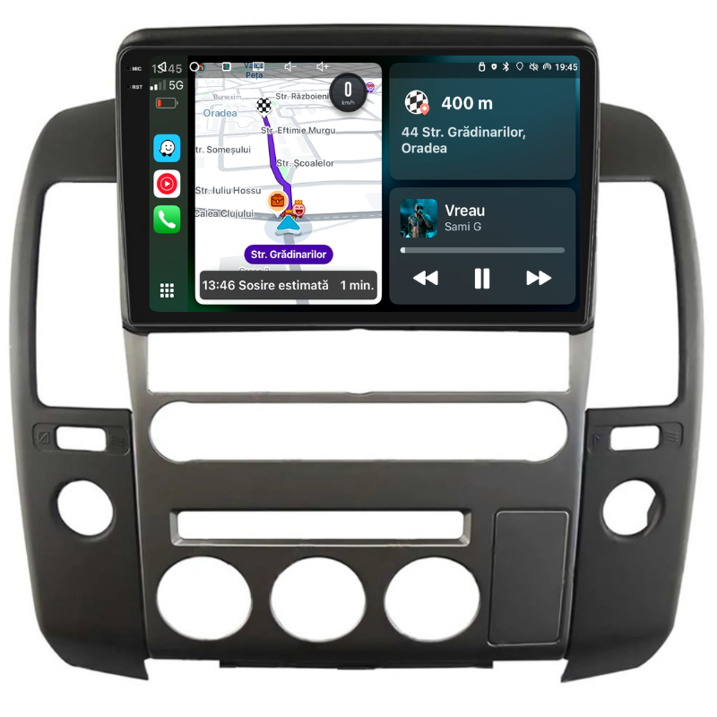 Navigatie Nissan Navara (2004-2014), Ecran 9 inch, Carplay / Android auto, Youtube, Waze