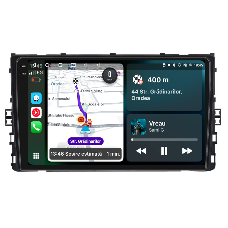 Navigatie Volkswagen T-Cross (2017+), Ecran 9 inch, Carplay / Android auto, Youtube, Waze