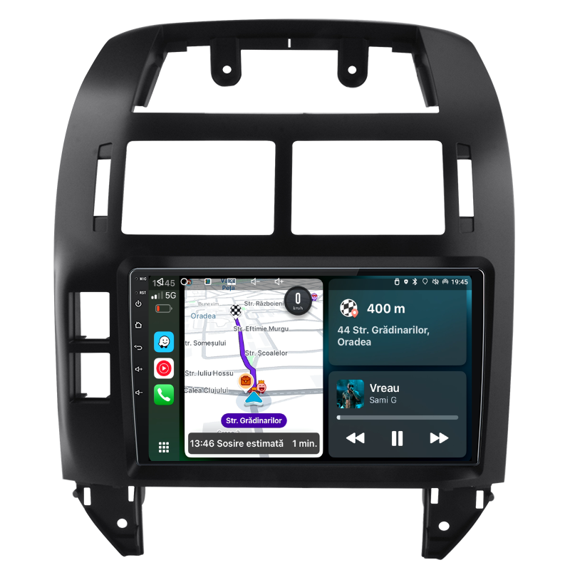 Navigatie Volkswagen Polo (1999-2009), Ecran 9 inch, Carplay / Android auto, Youtube, Waze