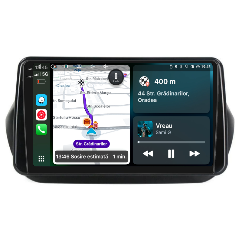 Navigatie Fiat Qubo (2008-2021), Ecran 10 inch, Carplay / Android auto, Youtube, Waze