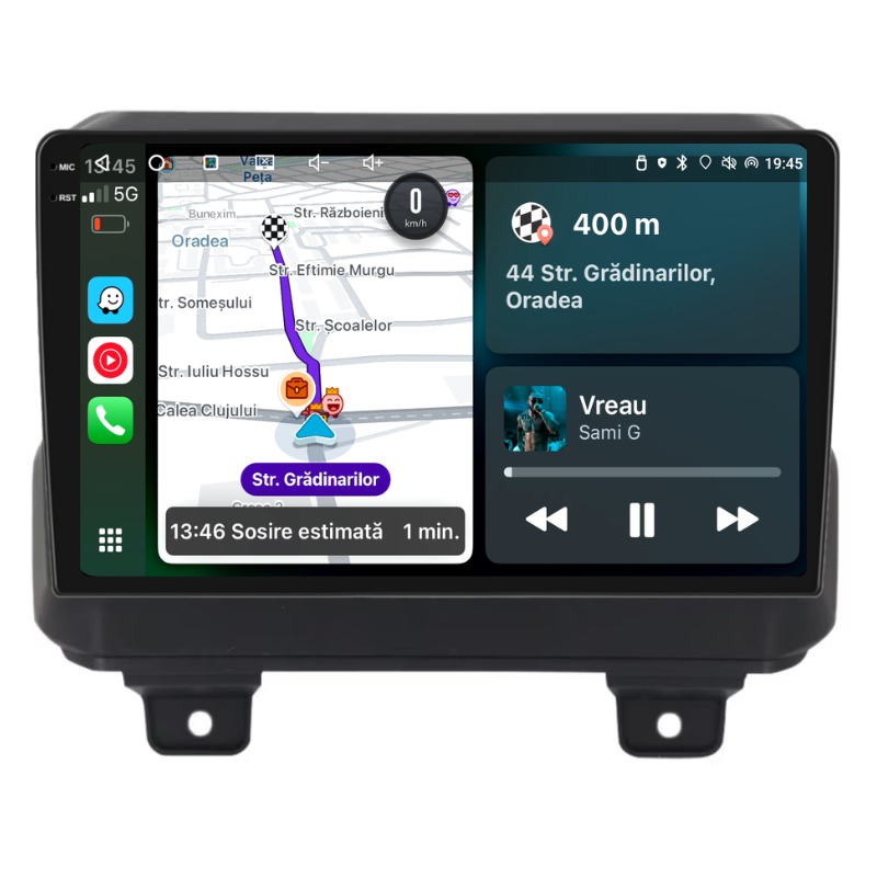 Navigatie Jeep Wrangler Rubicon (2018+), Ecran 9 inch, Carplay / Android auto, Youtube, Waze