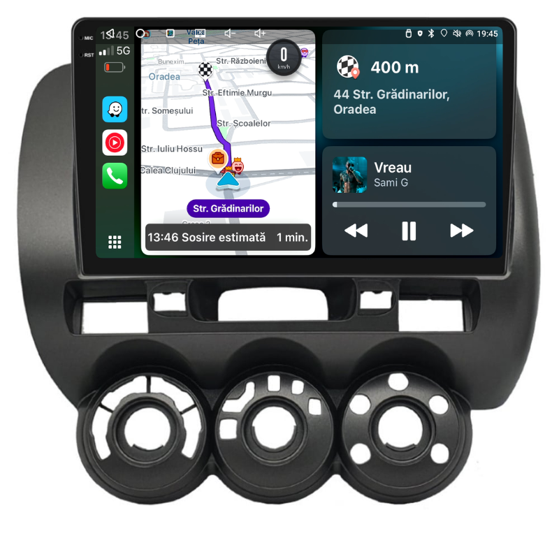 Navigatie Honda Jazz / Fizz (2002-2008), Ecran 9 inch, Carplay / Android auto, Youtube, Waze