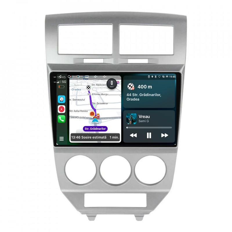 Navigatie Dodge Caliber (2006-2010), Ecran 9 inch, Carplay / Android auto, Youtube, Waze