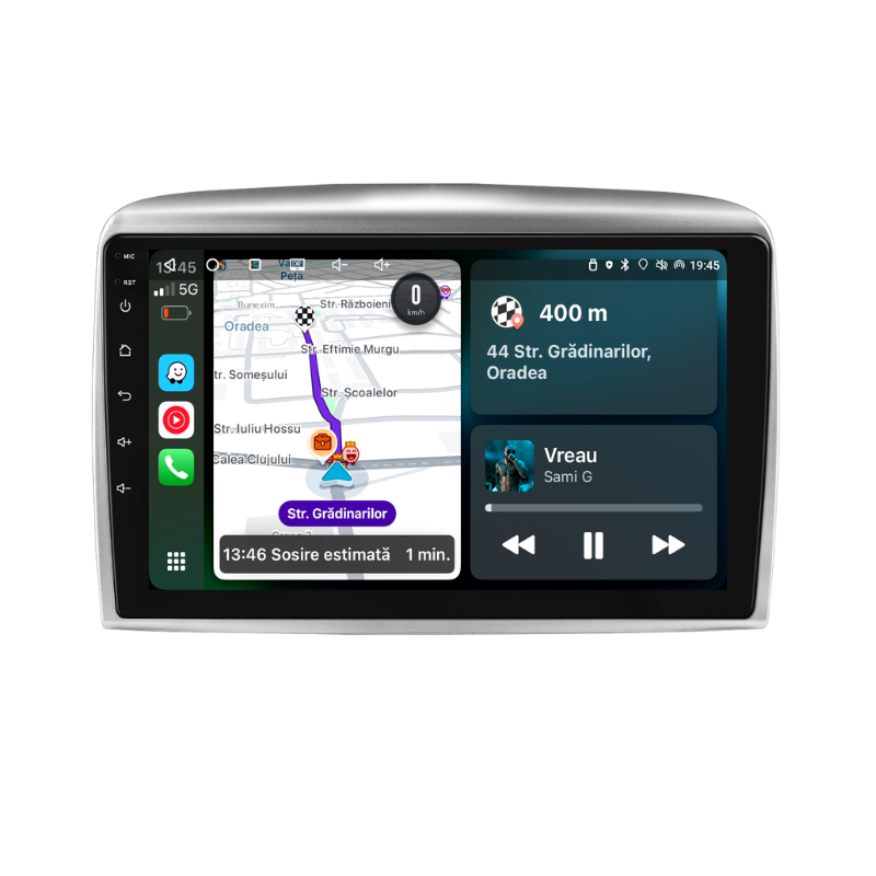 Navigatie Lancia Ypsilon (2006-2012), Ecran 9 inch, Carplay / Android auto, Youtube, Waze