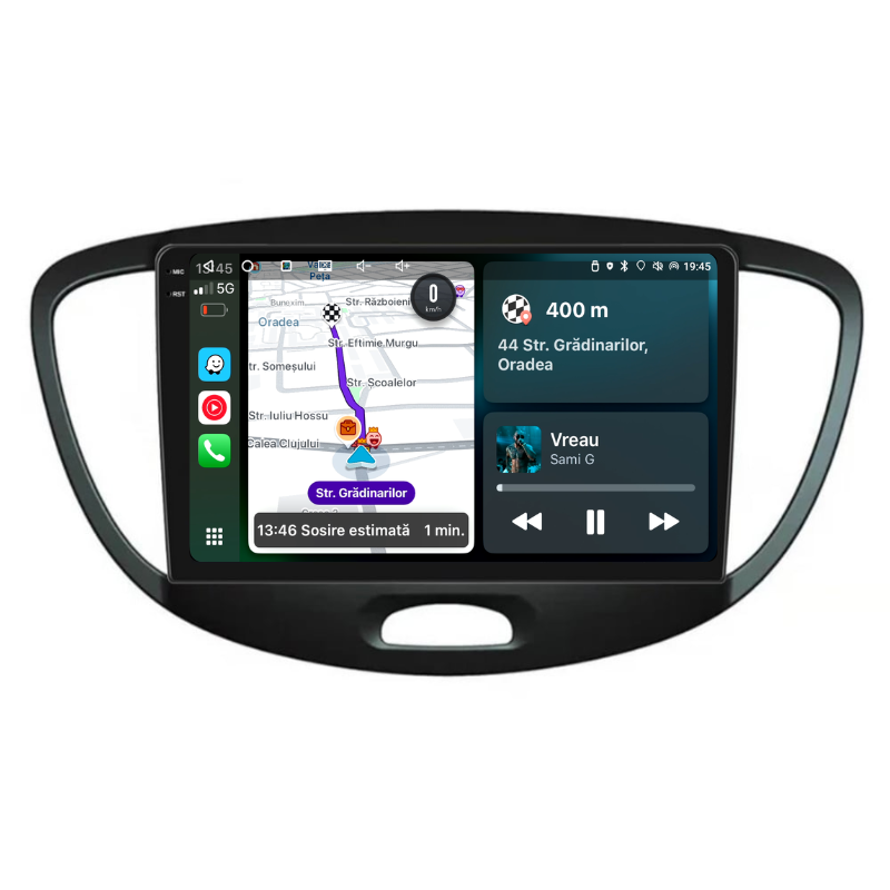 Navigatie Hyundai i10 (2007-2013), Ecran 9 inch, Carplay / Android auto, Youtube, Waze