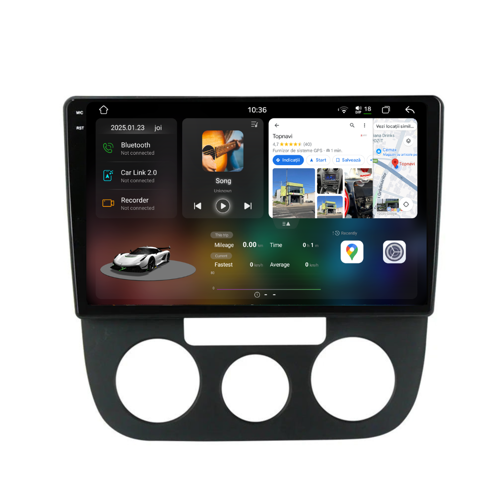 Navigatie Volkswagen Golf 5 (2004-2009), Android, Ecran 10", Carplay / Android auto, Clima AC