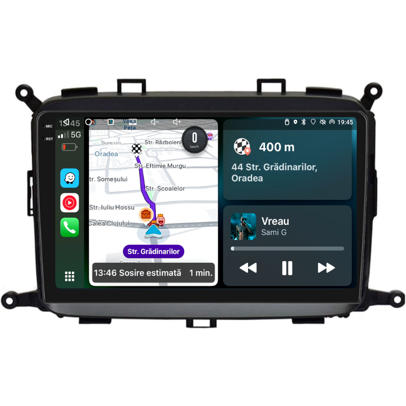 Navigatie Kia Carens (2012-2018), Ecran 9 inch, Carplay / Android Auto, Youtube, Waze
