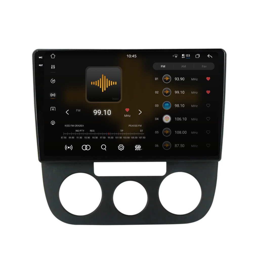 Navigatie Volkswagen Golf 5 (2004-2009), Android, Ecran 10", Carplay / Android auto, Clima AC