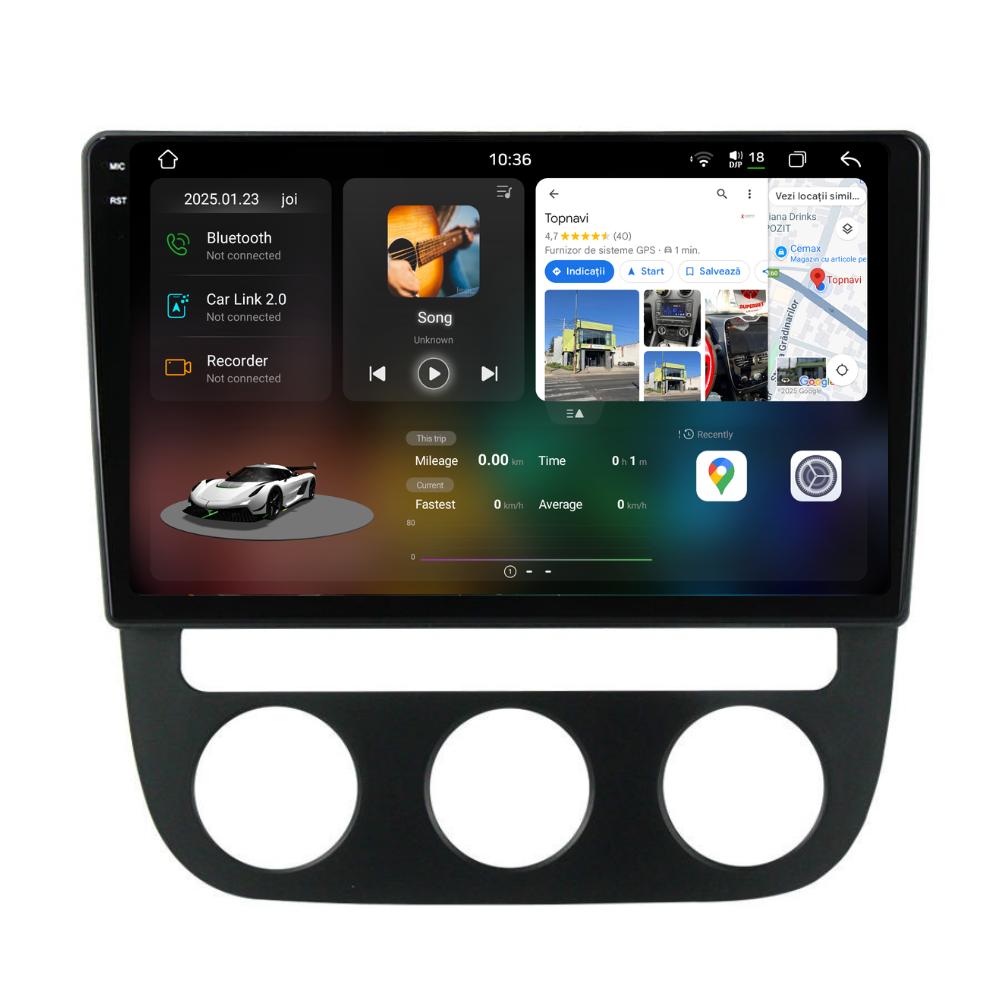 Navigatie Volkswagen Golf 5 (2004-2009), Android, Ecran 10", Carplay / Android auto, Clima Auto