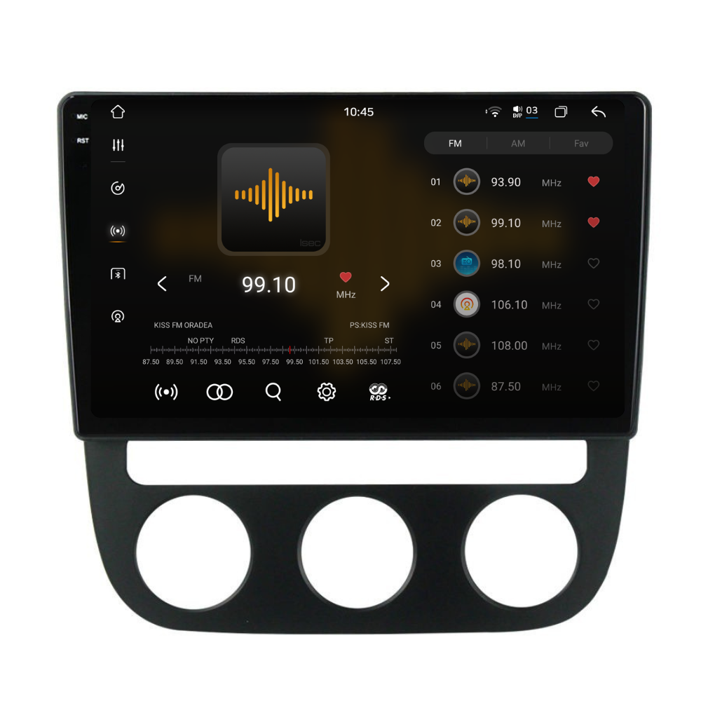 Navigatie Volkswagen Golf 5 (2004-2009), Android, Ecran 10", Carplay / Android auto, Clima Auto