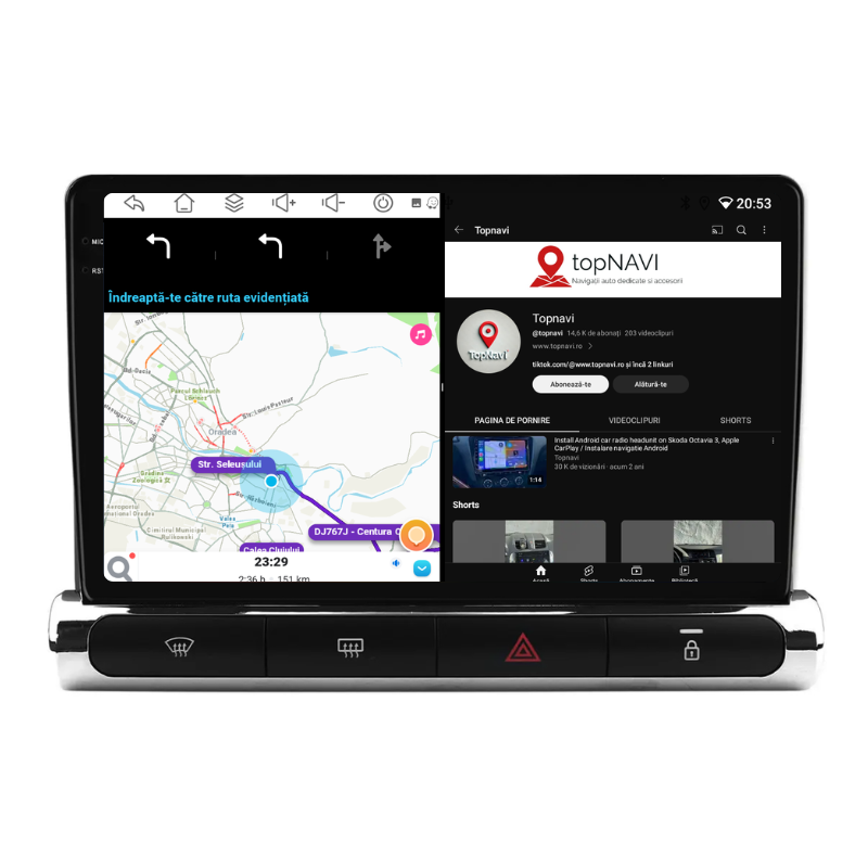 Navigatie Citroen C3 / C3 Aircross (2016-2024), Ecran 9 inch, Carplay / Android auto, Youtube, Waze