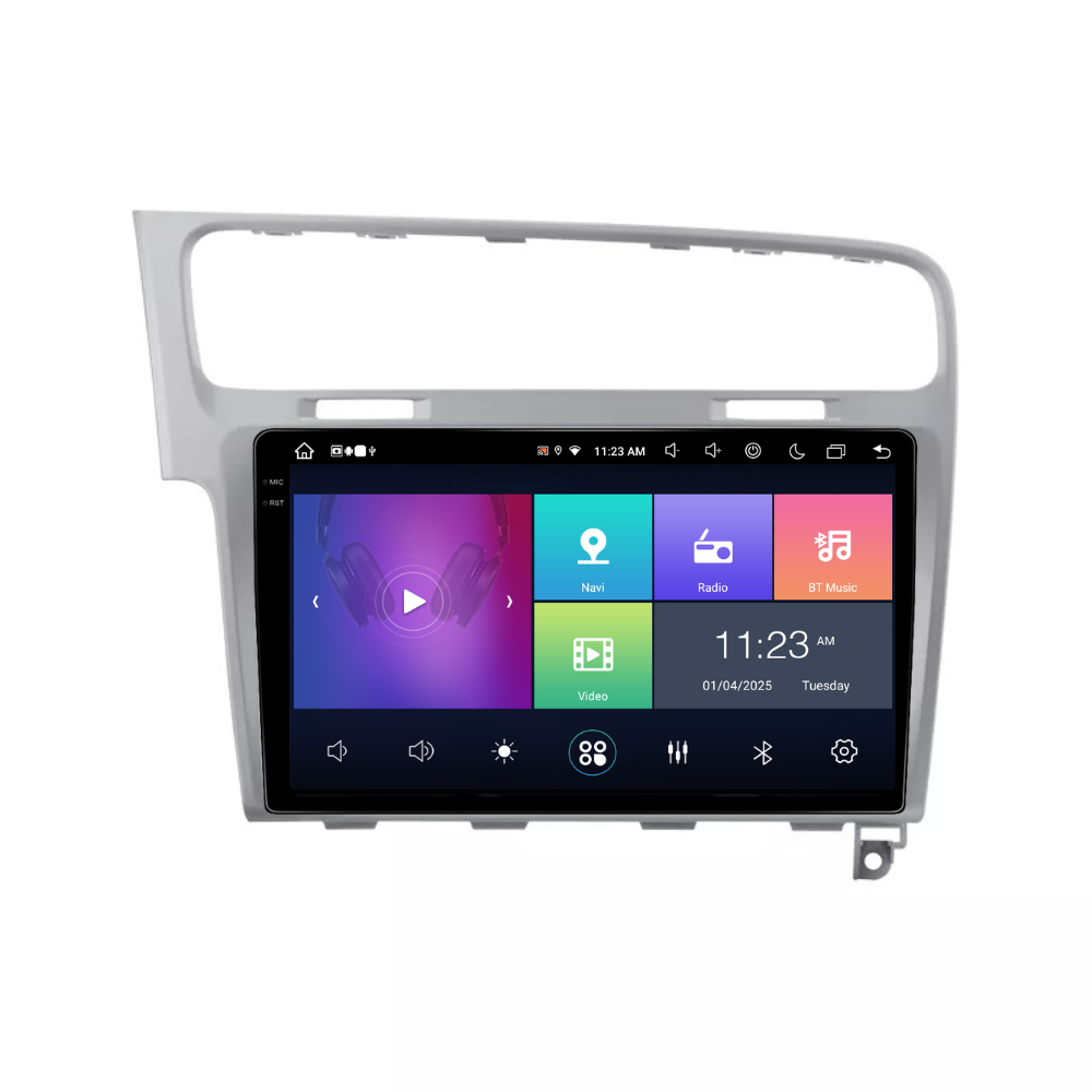 Navigatie Volkswagen Golf 7, Android, Ecran 10", Carplay / Android auto, argintiu