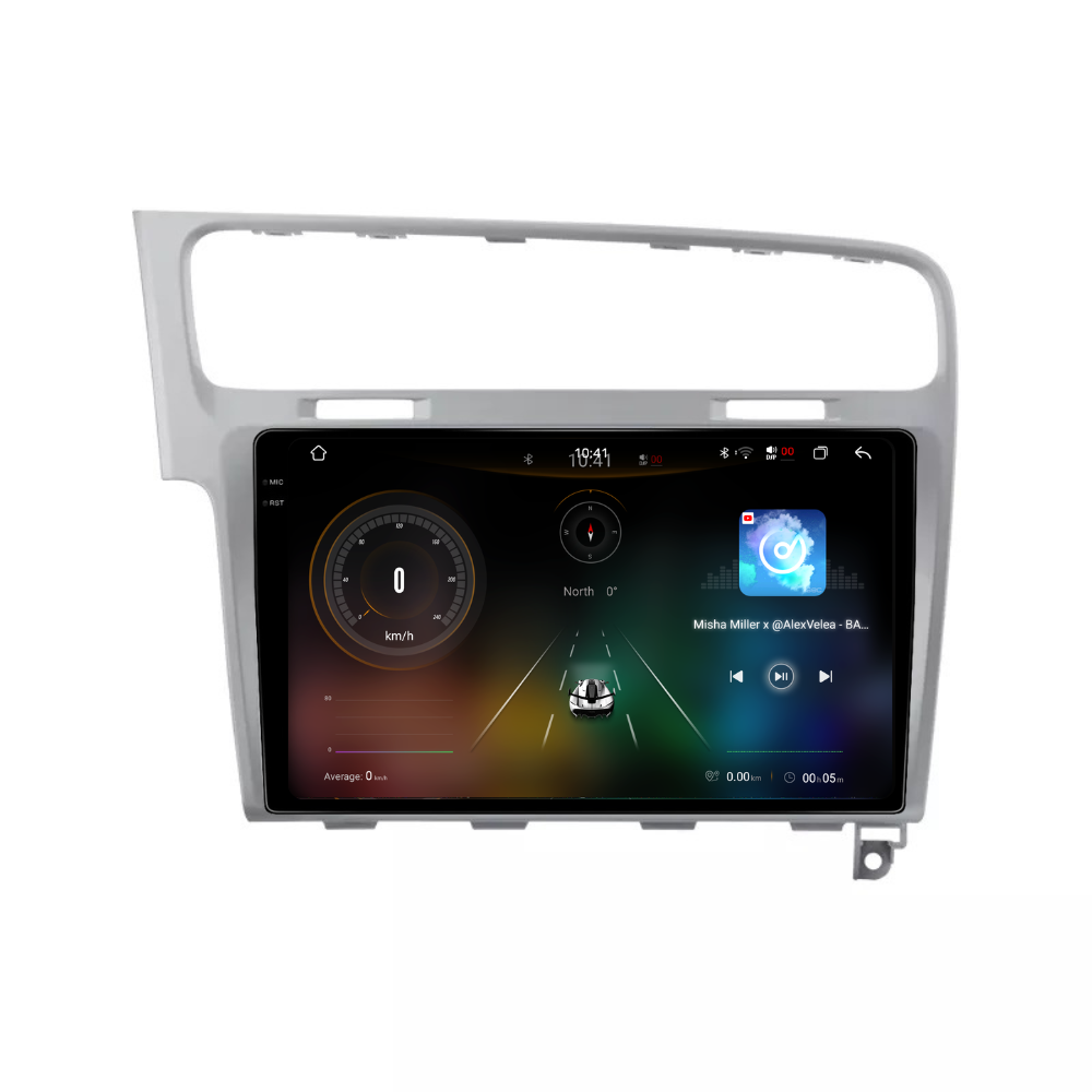 Navigatie Volkswagen Golf 7, Android, Ecran 10", Carplay / Android auto, argintiu