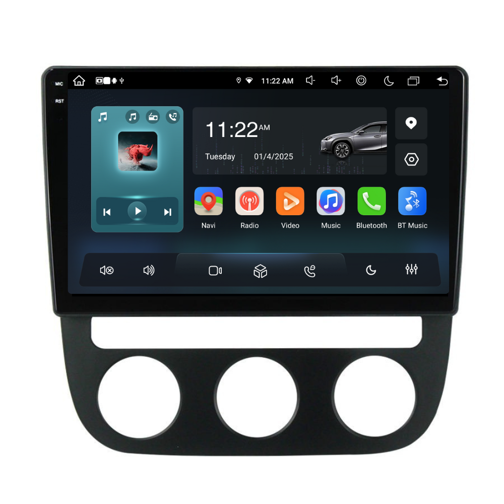 Navigatie Volkswagen Golf 5 (2004-2009), Android, Ecran 10", Carplay / Android auto, Clima Auto
