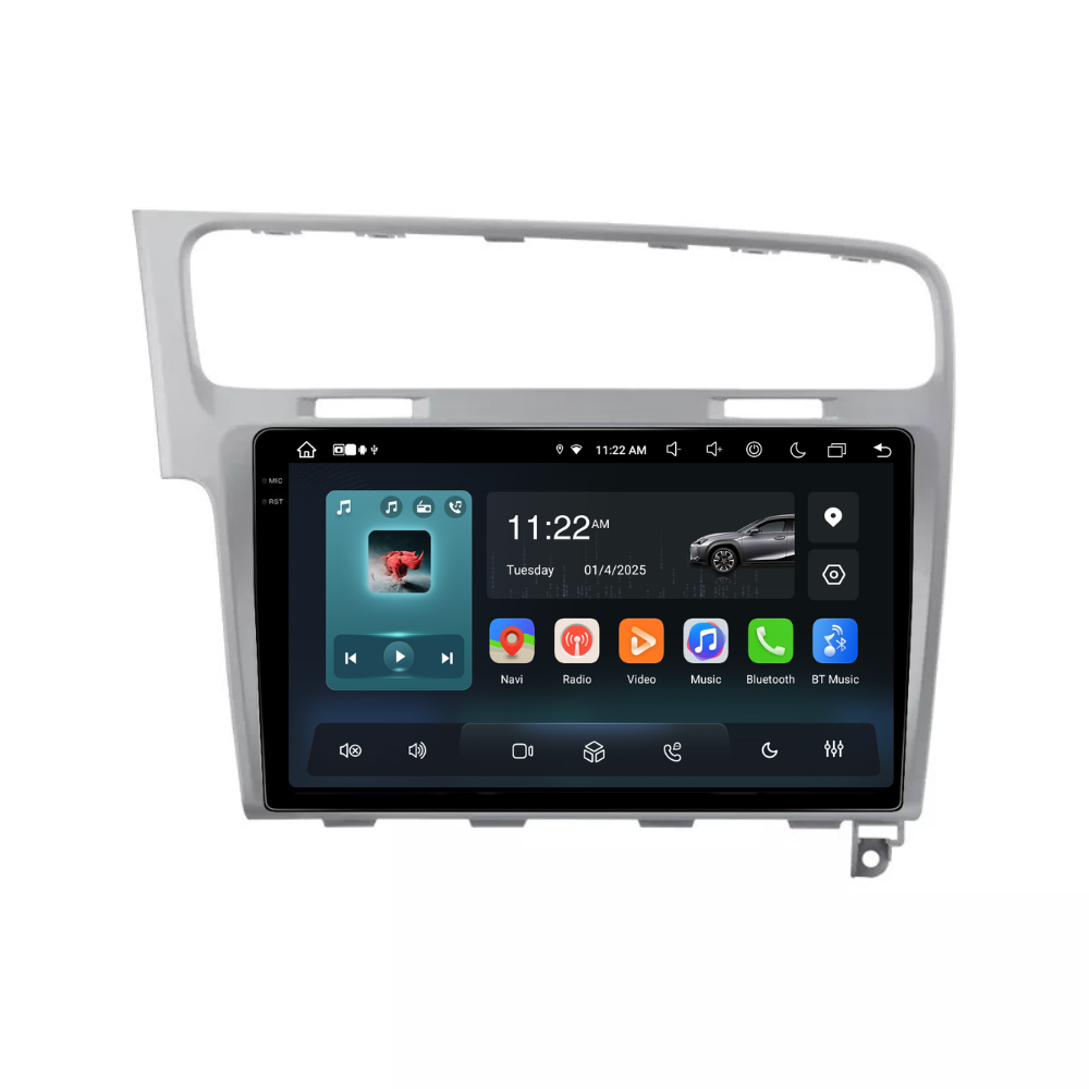 Navigatie Volkswagen Golf 7, Android, Ecran 10", Carplay / Android auto, argintiu