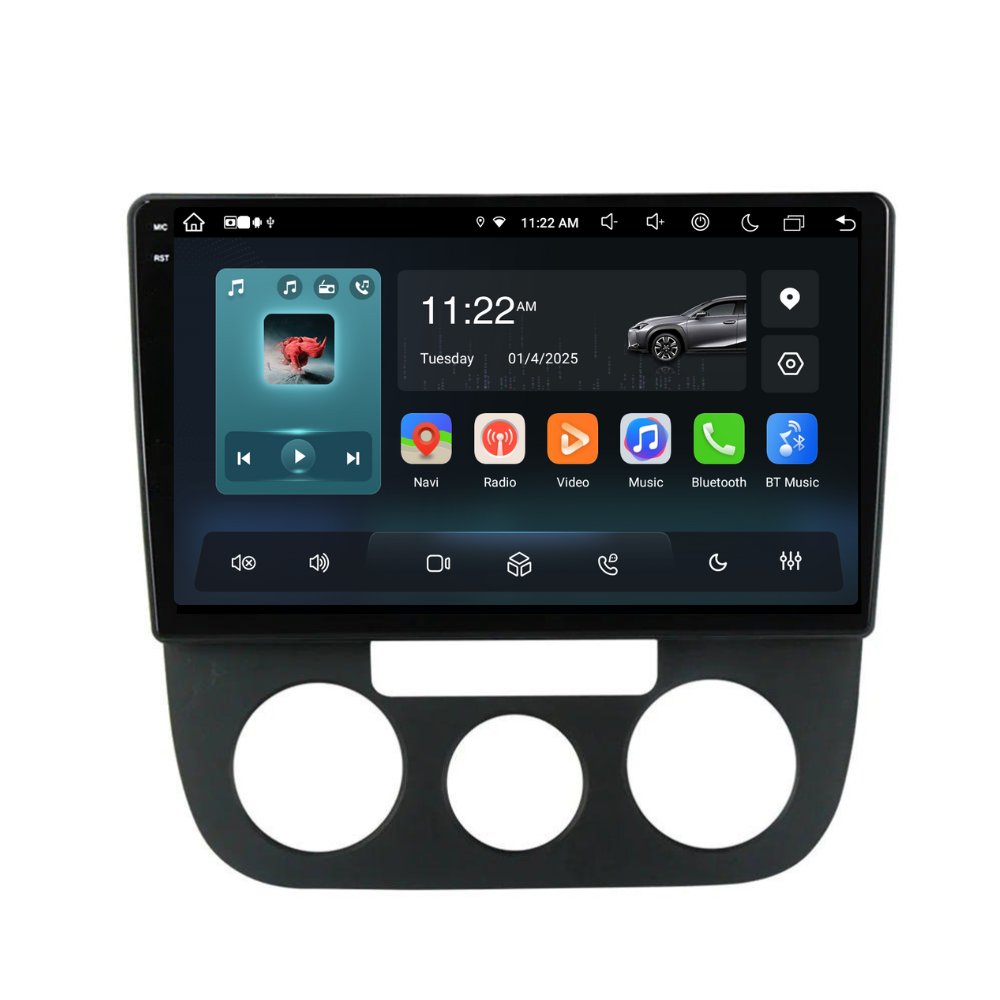 Navigatie Volkswagen Golf 5 (2004-2009), Android, Ecran 10", Carplay / Android auto, Clima AC