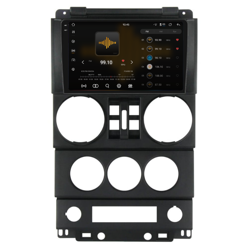 Navigatie Jeep Wrangler Rubicon (2008-2010) 4 usi, Ecran 9 inch, Carplay / Android auto, Youtube, Waze