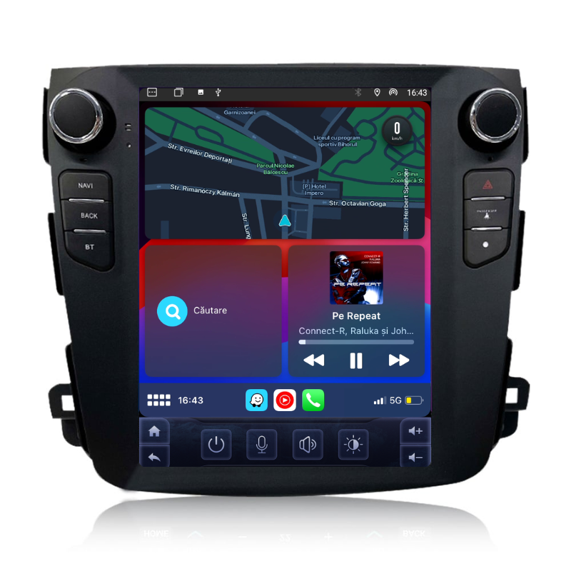 Navigatie Mitsubishi Outlander (2008-2012), Ecran tip tesla 9,7 inch, Carplay / Android auto, Youtube, Waze