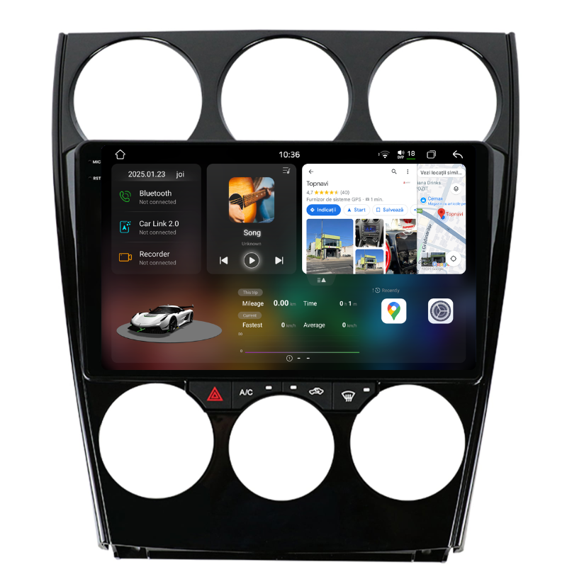 Navigatie Mazda 6 (2002-2008), Ecran 9 inch, Carplay / Android auto, Youtube, Waze
