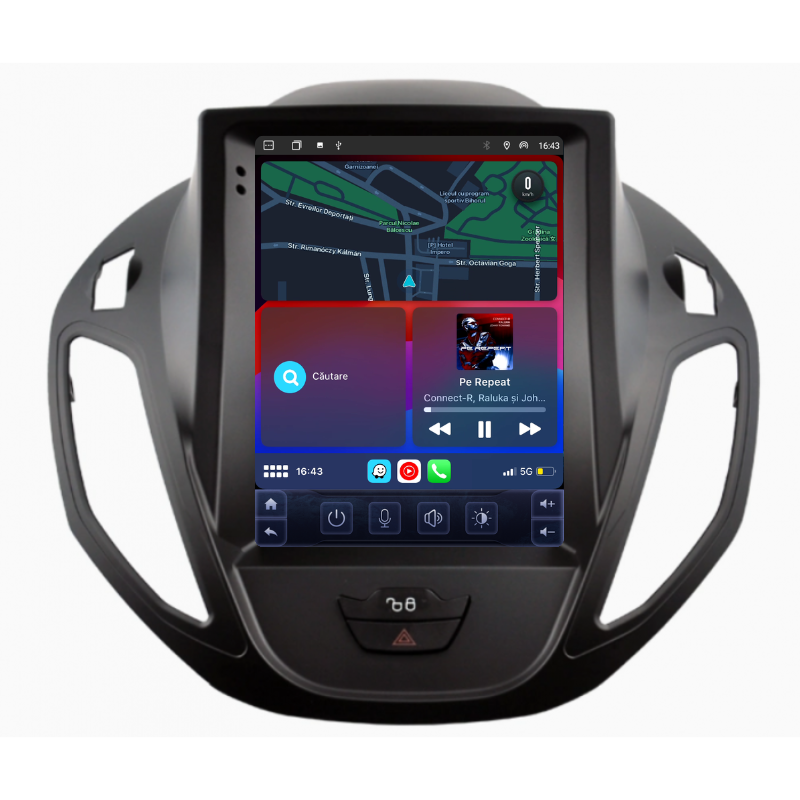 Navigatie Ford B-Max (2014-2018), Ecran tip tesla 9,7 inch, Carplay / Android auto, Youtube, Waze