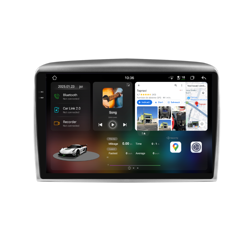 Navigatie Lancia Ypsilon (2006-2012), Ecran 9 inch, Carplay / Android auto, Youtube, Waze