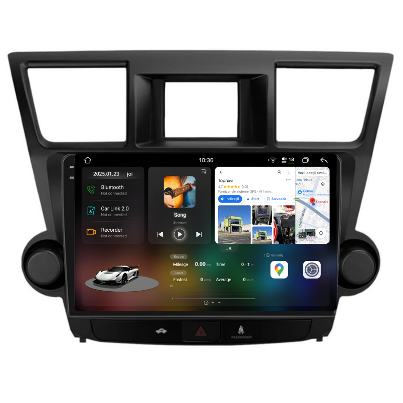 Navigatie Toyota Highlander (2008-2014), Ecran 10 inch, Carplay / Android auto, Youtube, Waze