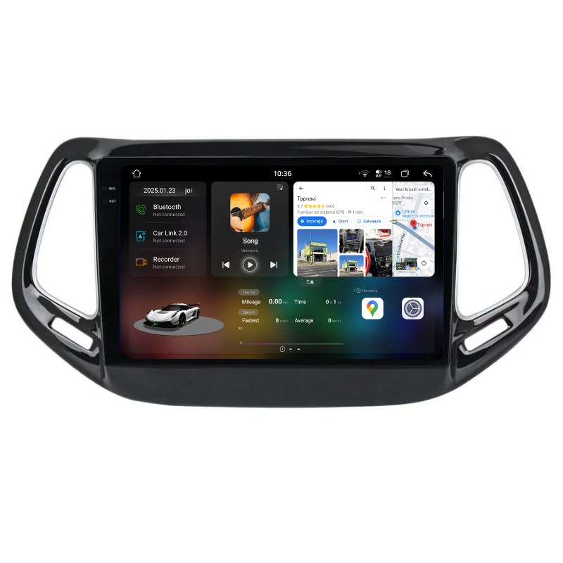 Navigatie Jepp Compass (2016-2021), Ecran 10 inch, Carplay / Android auto, Youtube, Waze