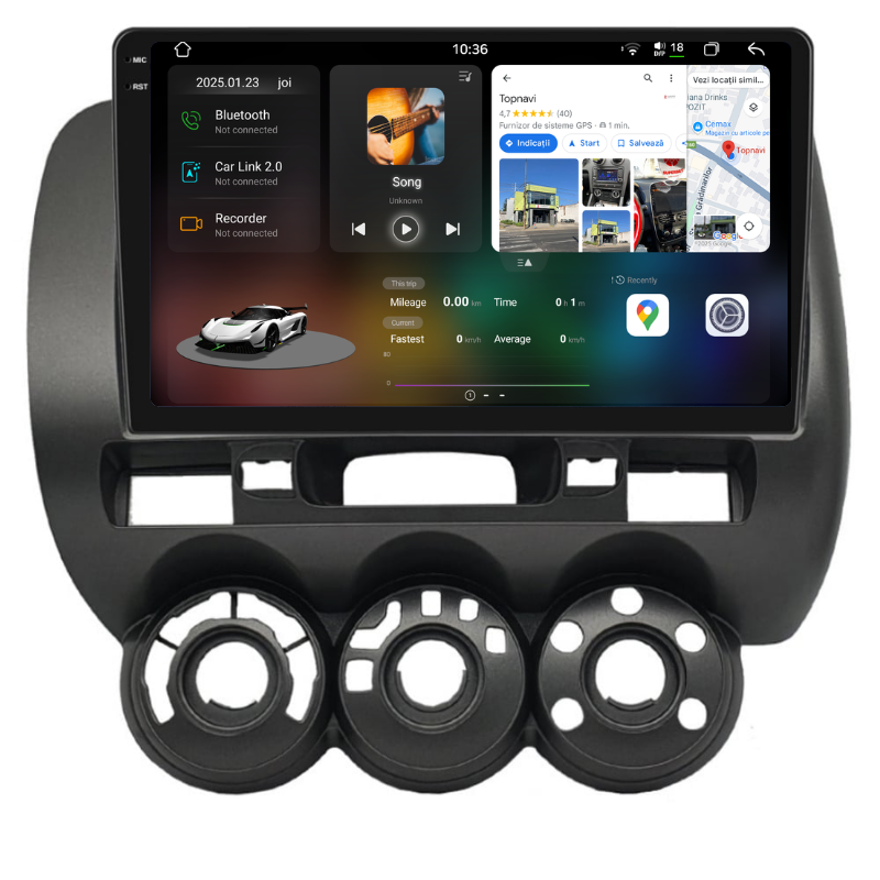 Navigatie Honda Jazz / Fizz (2002-2008), Ecran 9 inch, Carplay / Android auto, Youtube, Waze