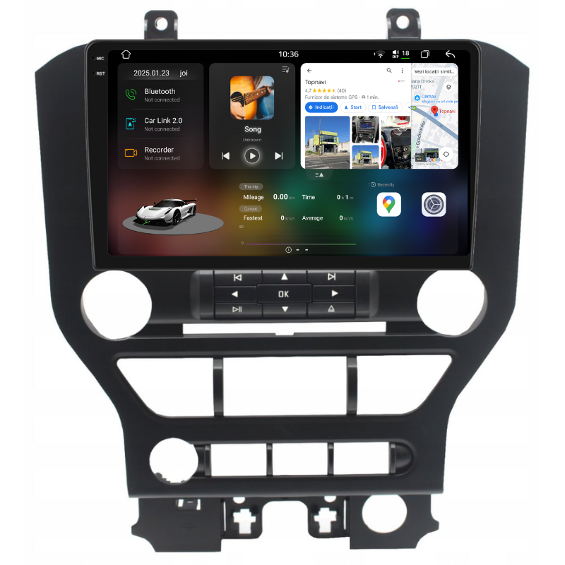 Navigatie Ford Mustang (2015-2020), Ecran 9 inch, Carplay / Android auto, Youtube, Waze