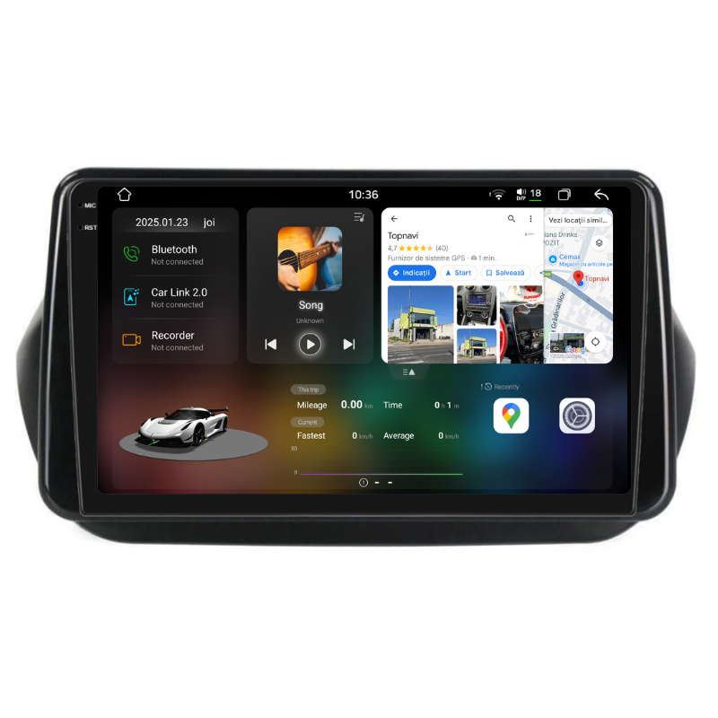 Navigatie Fiat Qubo (2008-2021), Ecran 10 inch, Carplay / Android auto, Youtube, Waze