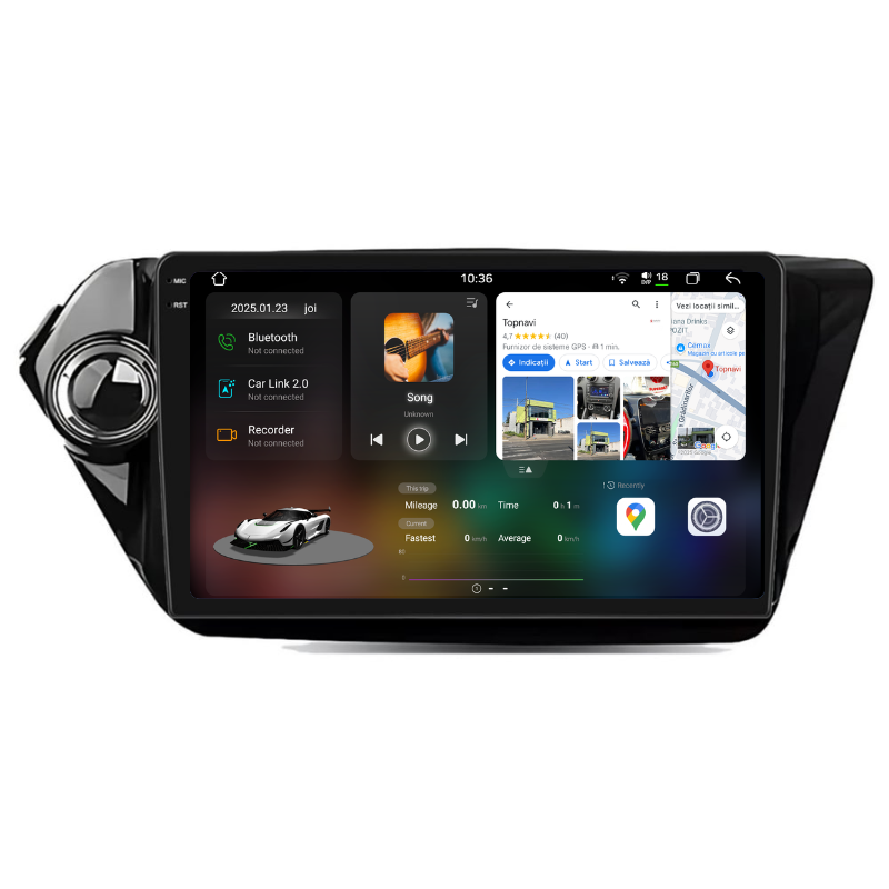 Navigatie Kia RIO K2 (2012-2017), Ecran 9 inch, Carplay / Android Auto, Youtube, Waze