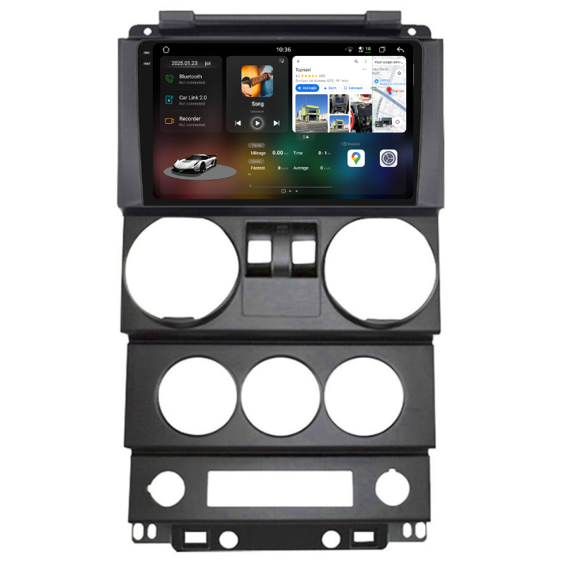 Navigatie Jepp Wrangler Rubicon (2008-2010) 2 usi, Ecran 9 inch, Carplay / Android auto, Youtube, Waze
