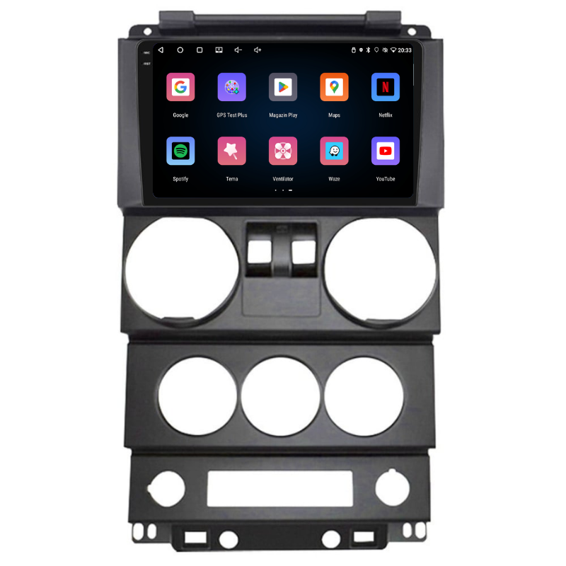Navigatie Jepp Wrangler Rubicon (2008-2010) 2 usi, Ecran 9 inch, Carplay / Android auto, Youtube, Waze