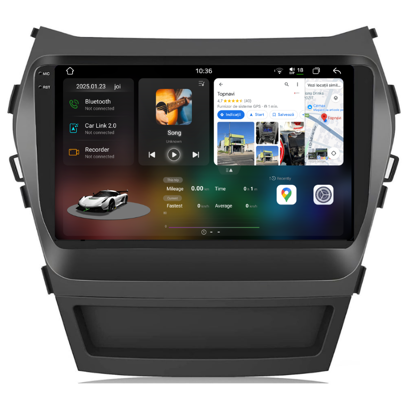 Navigatie Hyundai Santa Fe IX45 (2010-2018), Ecran 9 inch, Carplay / Android auto, Youtube, Waze