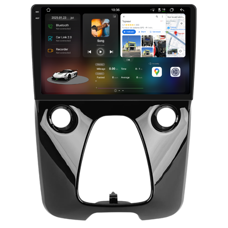 Navigatie Citroen C1 (2014-2022), Ecran 10 inch, Carplay / Android auto, Youtube, Waze