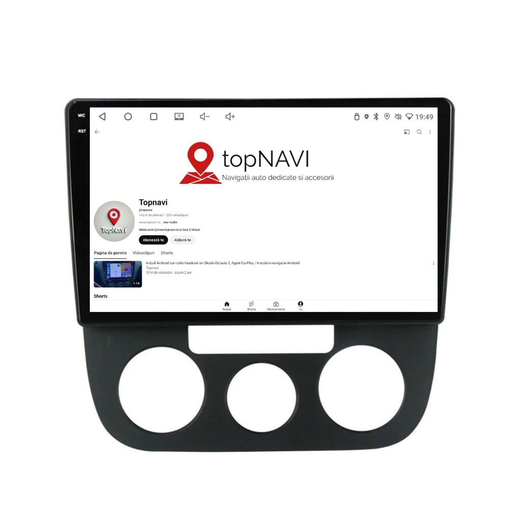 Navigatie Volkswagen Golf 5 (2004-2009), Android, Ecran 10", Carplay / Android auto, Clima AC