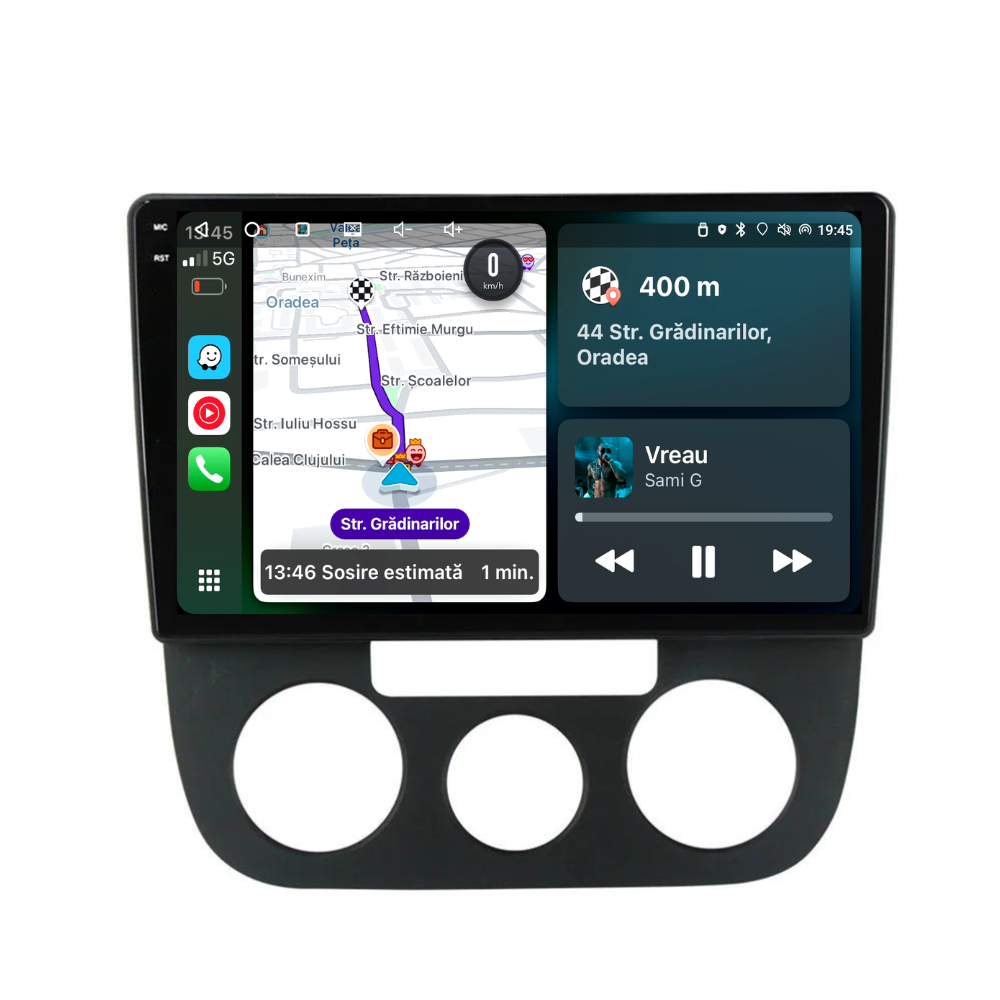 Navigatie Volkswagen Golf 5 (2004-2009), Android, Ecran 10", Carplay / Android auto, Clima AC