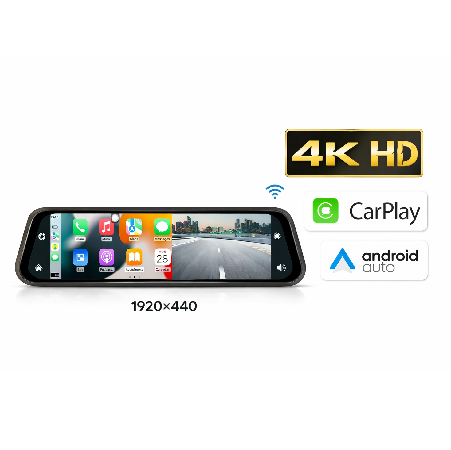 Camera auto DVR in oglinda, functie carplay, 4K