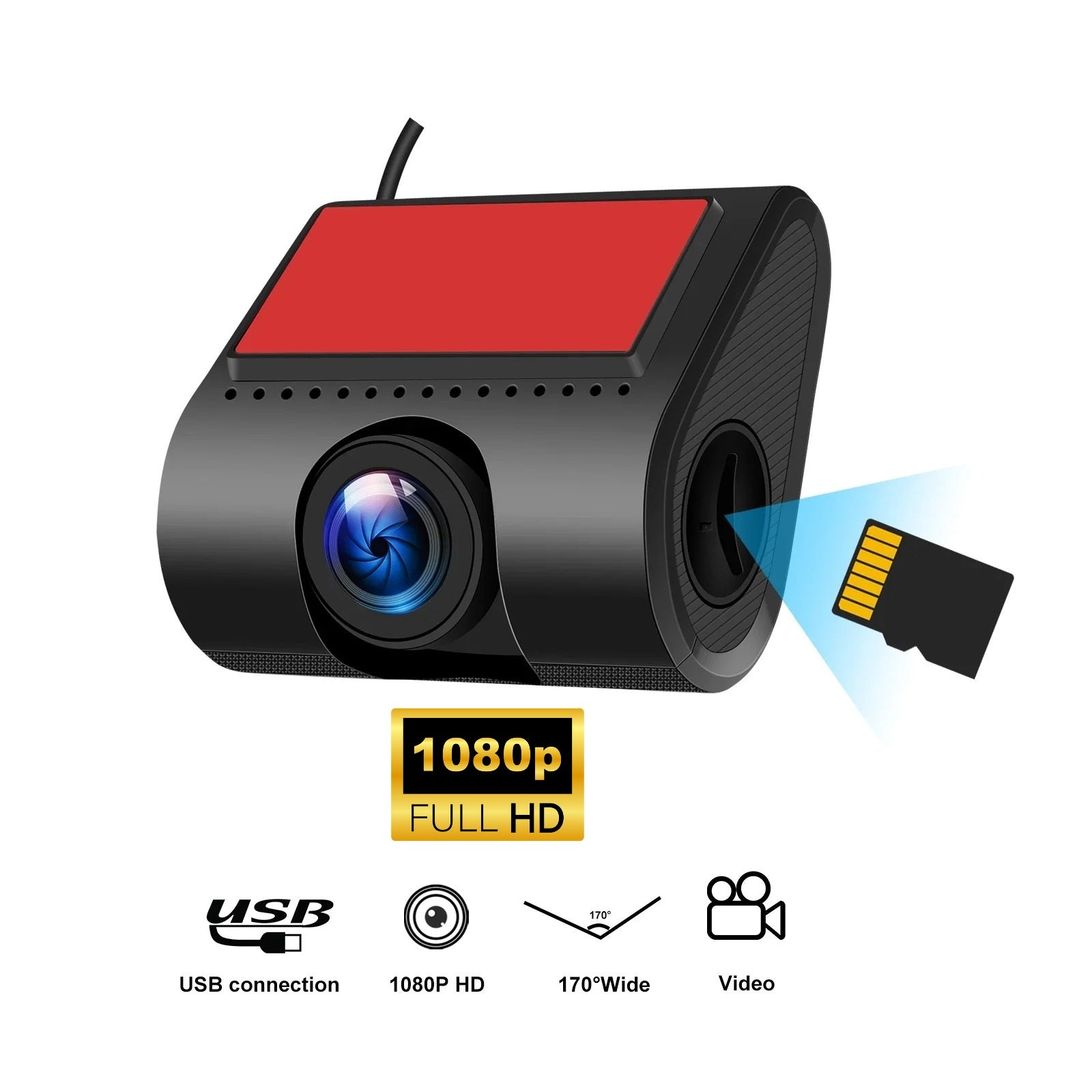 Camera auto dvr, rezolutie 1080p FULL HD, conectare USB