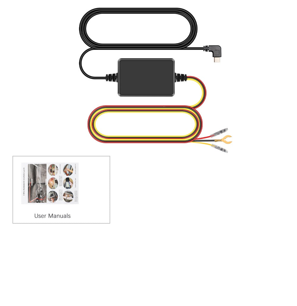 Kit cablaj alimentare camera auto dvr trafic, 24h, USB-C, monitorizare 24/7