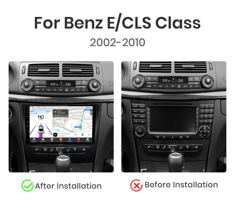 Navigație Mercedes E-Class w211 (2002-2009), Ecran 9", Carplay / Android Auto