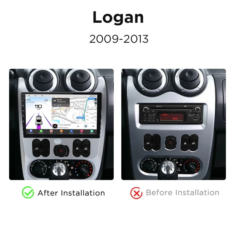 Navigatie Dacia Logan 1 (2008-2013), Duster (2010-2013) Android, Ecran 9", Carplay / Android auto