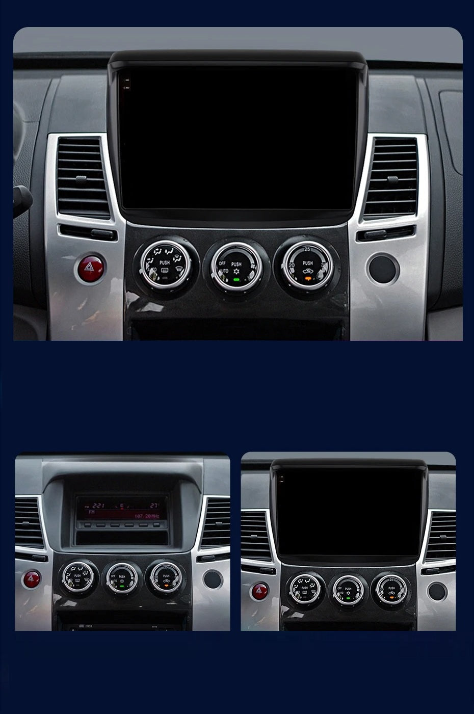 Navigatie Mitsubishi Pajero Sport (2006-2013), Ecran 9 inch, Carplay / Android auto, Youtube, Waze