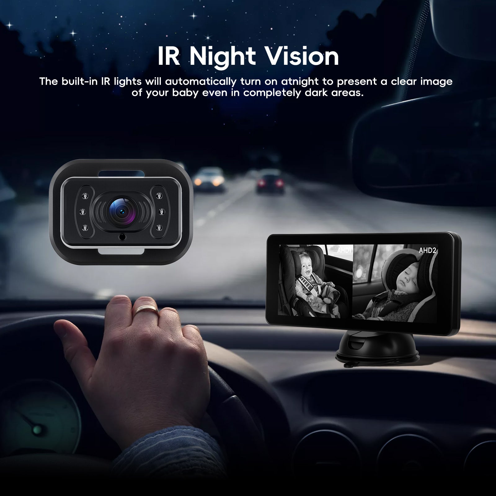 Kit monitor auto copii + camera supraveghere