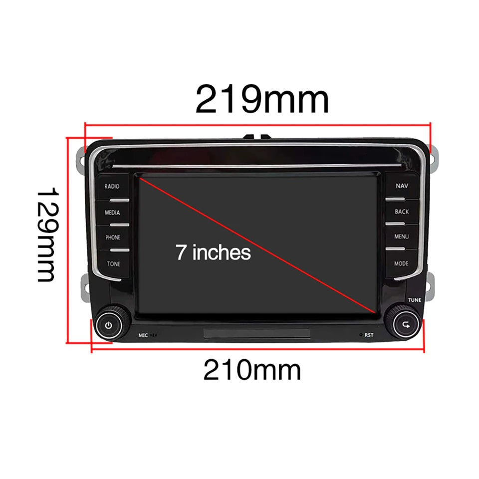 Navigatie Volkswagen ,Skoda, Seat, Android, Ecran 7 inch banda crom, Carplay / android auto