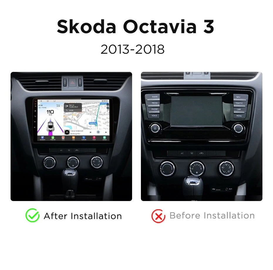 Navigatie Skoda Octavia 3 (2013-2018), Android, Ecran 10", Carplay / Android Auto