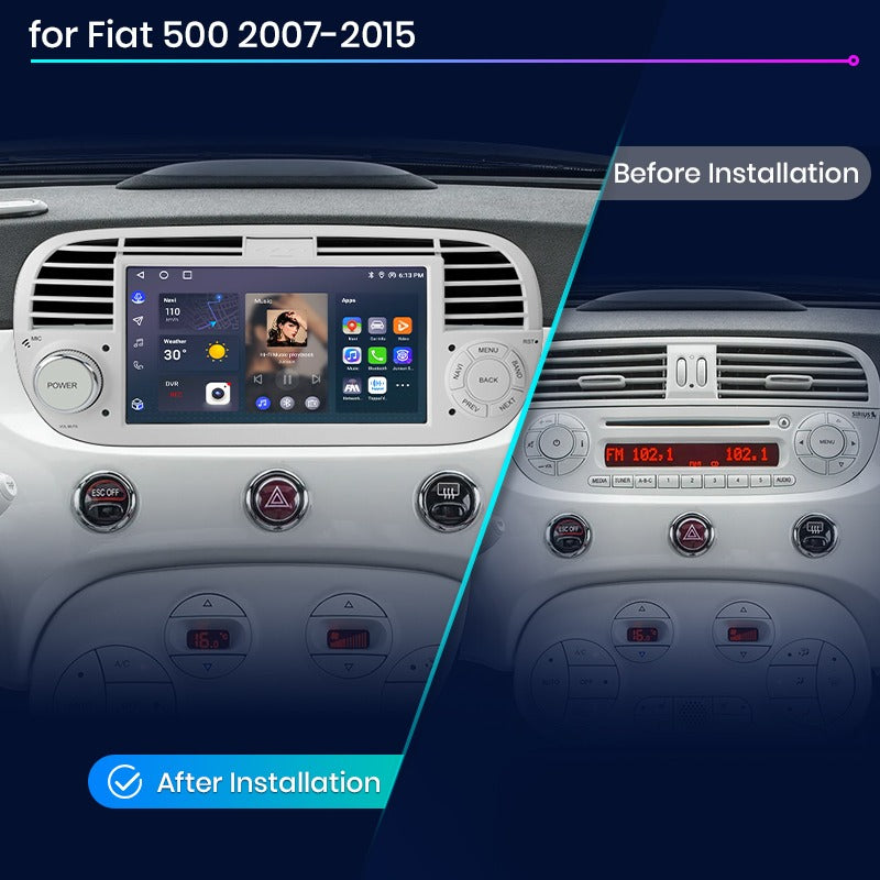Navigatie Fiat 500 (2007-2015), Ecran 9", Carplay / Android Auto