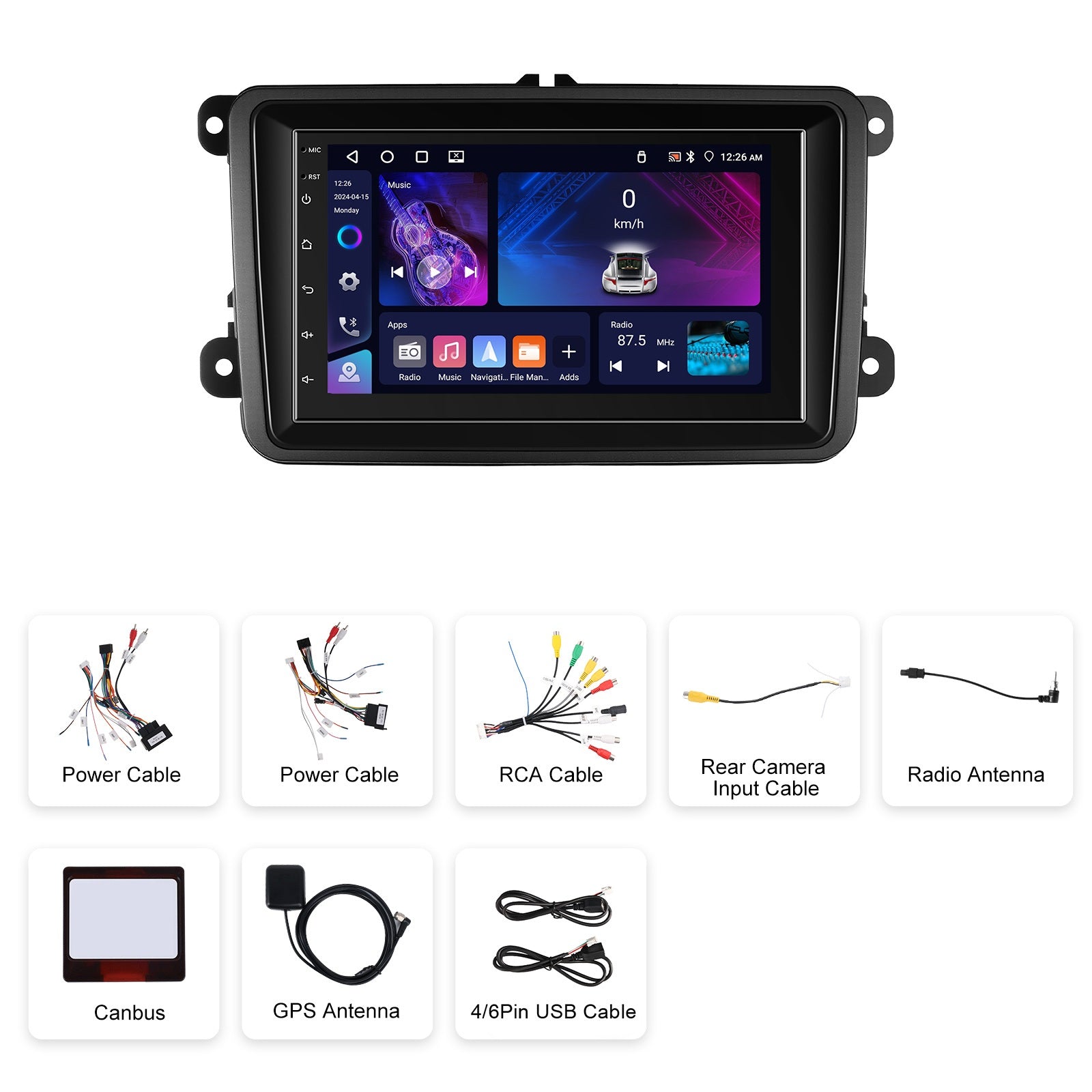 Navigatie Volkswagen, Skoda, Seat, Ecran 7 inch, 4GB RAM 64GB, 4-core