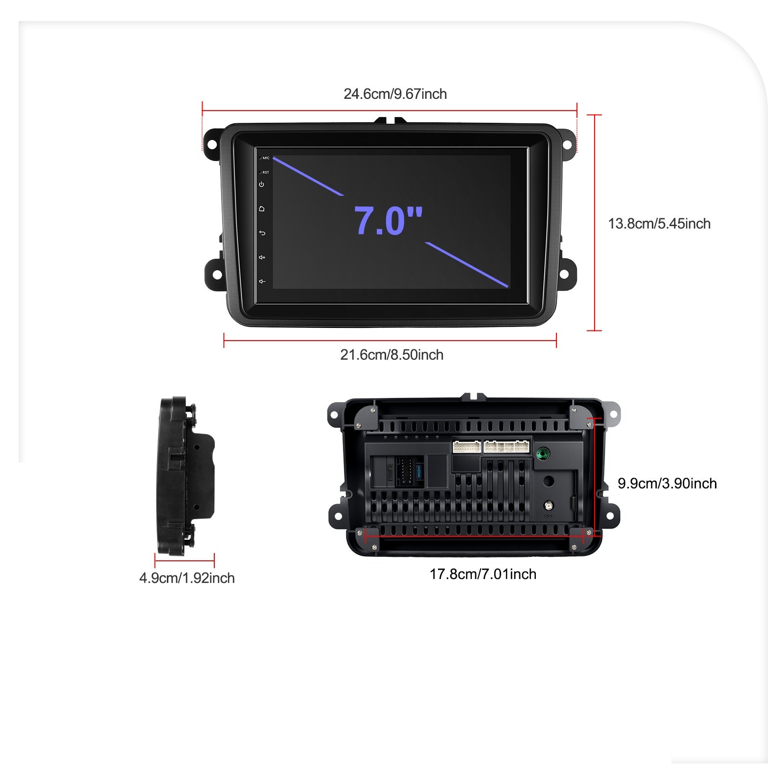 Navigatie Volkswagen, Skoda, Seat, Ecran 7 inch, 4GB RAM 64GB, 4-core